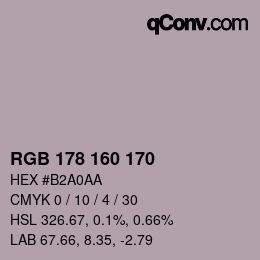 Color code: RGB 178 160 170 | qconv.com