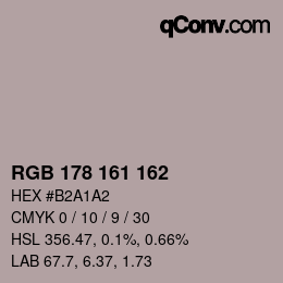 Color code: RGB 178 161 162 | qconv.com