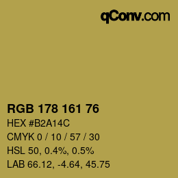 颜色代码: RGB 178 161 76 | qconv.com