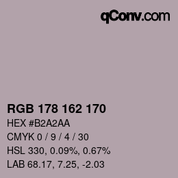 Color code: RGB 178 162 170 | qconv.com