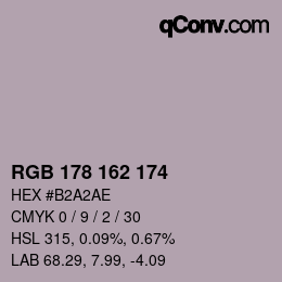 Color code: RGB 178 162 174 | qconv.com
