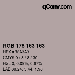Farbcode: RGB 178 163 163 | qconv.com