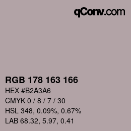 Color code: RGB 178 163 166 | qconv.com