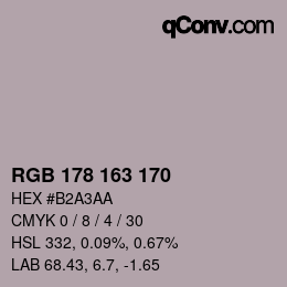 Farbcode: RGB 178 163 170 | qconv.com