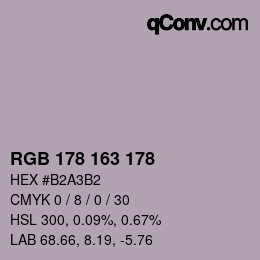 Color code: RGB 178 163 178 | qconv.com