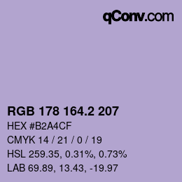 カラーコード: RGB 178 164.2 207 | qconv.com