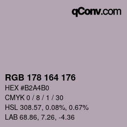 カラーコード: RGB 178 164 176 | qconv.com