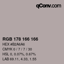 Color code: RGB 178 166 166 | qconv.com