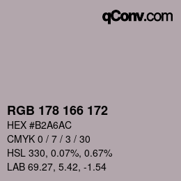 Color code: RGB 178 166 172 | qconv.com