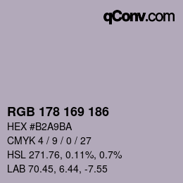 Color code: RGB 178 169 186 | qconv.com