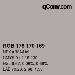 Código de color: RGB 178 170 169 | qconv.com