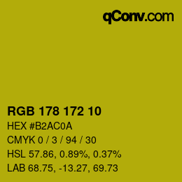 Color code: RGB 178 172 10 | qconv.com