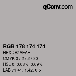 Color code: RGB 178 174 174 | qconv.com