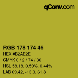 Color code: RGB 178 174 46 | qconv.com