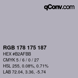 カラーコード: RGB 178 175 187 | qconv.com