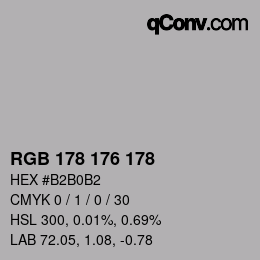Code couleur: RGB 178 176 178 | qconv.com