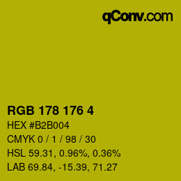 Color code: RGB 178 176 4 | qconv.com