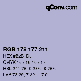 Farbcode: RGB 178 177 211 | qconv.com