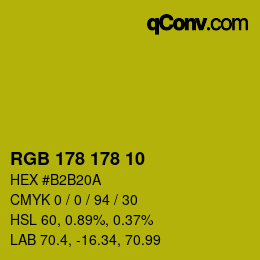 Color code: RGB 178 178 10 | qconv.com