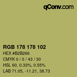 Color code: RGB 178 178 102 | qconv.com