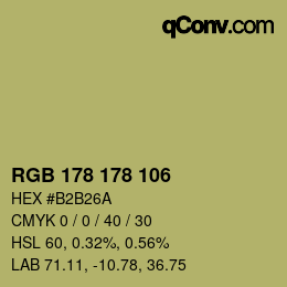 Color code: RGB 178 178 106 | qconv.com