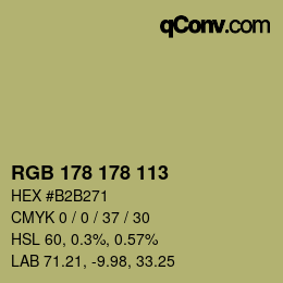Color code: RGB 178 178 113 | qconv.com