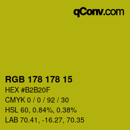 Color code: RGB 178 178 15 | qconv.com