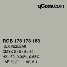 Color code: RGB 178 178 168 | qconv.com