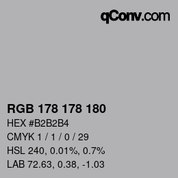 Color code: RGB 178 178 180 | qconv.com