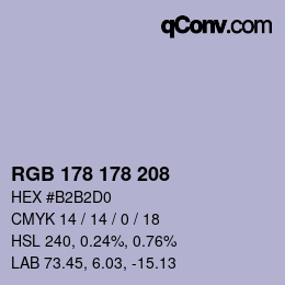 Color code: RGB 178 178 208 | qconv.com