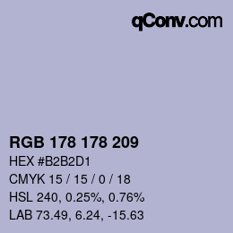 Color code: RGB 178 178 209 | qconv.com