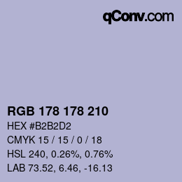 Color code: RGB 178 178 210 | qconv.com