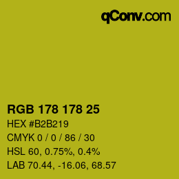 Color code: RGB 178 178 25 | qconv.com