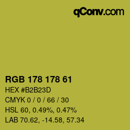 Color code: RGB 178 178 61 | qconv.com