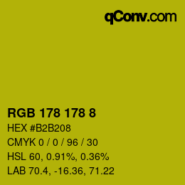 Color code: RGB 178 178 8 | qconv.com