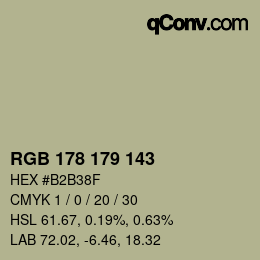 Farbcode: RGB 178 179 143 | qconv.com