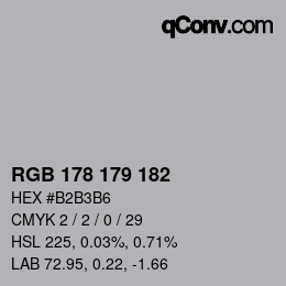 カラーコード: RGB 178 179 182 | qconv.com