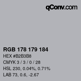 Code couleur: RGB 178 179 184 | qconv.com