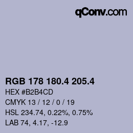 カラーコード: RGB 178 180.4 205.4 | qconv.com