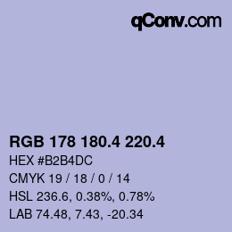 カラーコード: RGB 178 180.4 220.4 | qconv.com