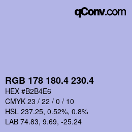 カラーコード: RGB 178 180.4 230.4 | qconv.com