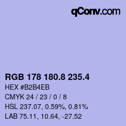 カラーコード: RGB 178 180.8 235.4 | qconv.com