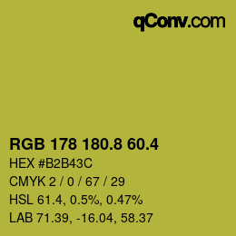 カラーコード: RGB 178 180.8 60.4 | qconv.com