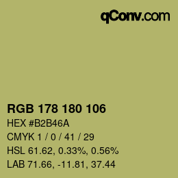 Color code: RGB 178 180 106 | qconv.com