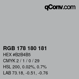 颜色代码: RGB 178 180 181 | qconv.com