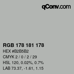 Color code: RGB 178 181 178 | qconv.com