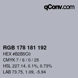 Farbcode: RGB 178 181 192 | qconv.com