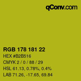 Color code: RGB 178 181 22 | qconv.com