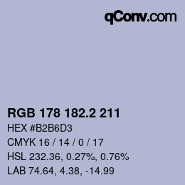 カラーコード: RGB 178 182.2 211 | qconv.com
