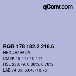 カラーコード: RGB 178 182.2 218.6 | qconv.com